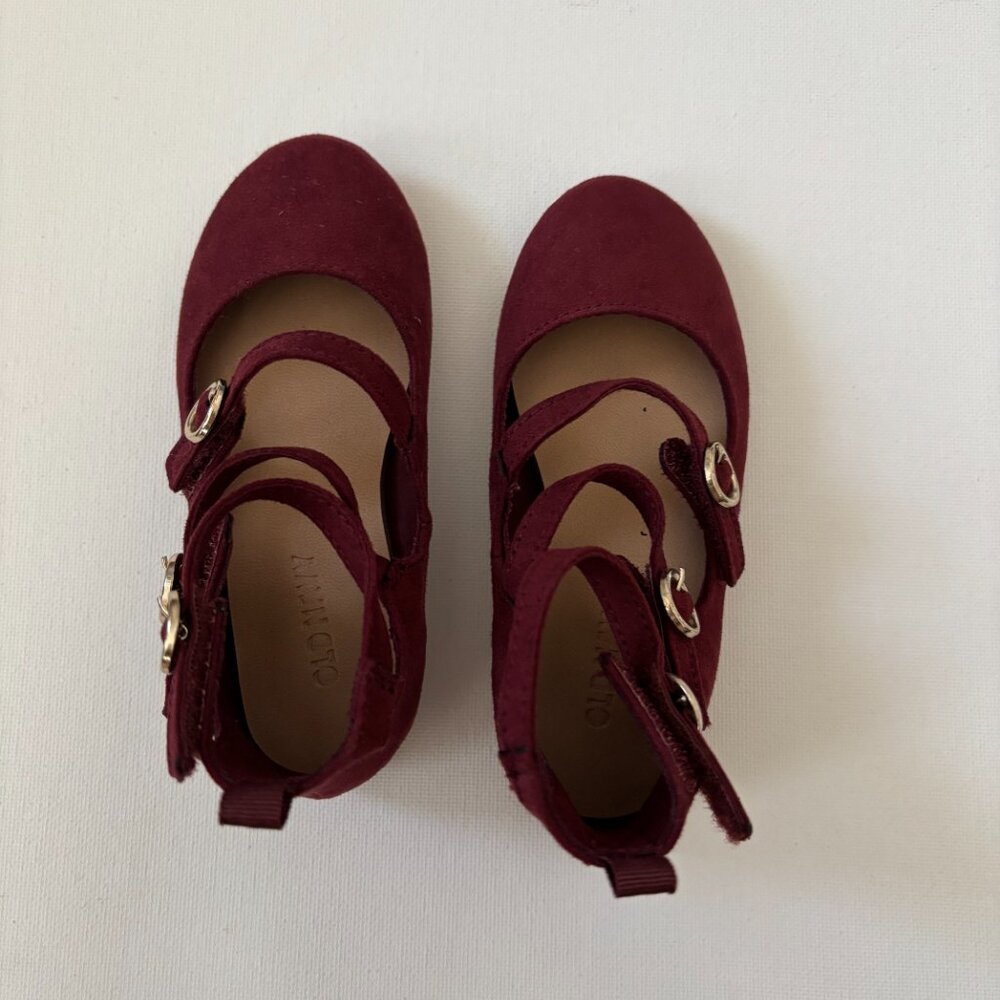Old Navy Toddler Velvet Triple Strap Buckle Flats